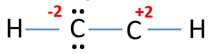 mark charges on atoms in ethyne molecule